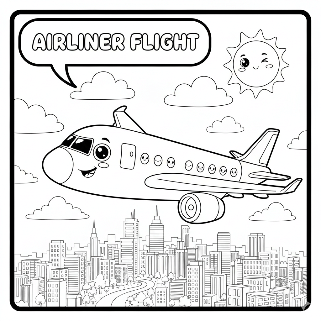 Airliner Coloring Page