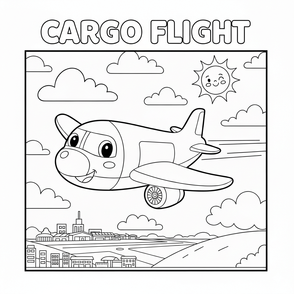 Cargo Plane Coloring Page