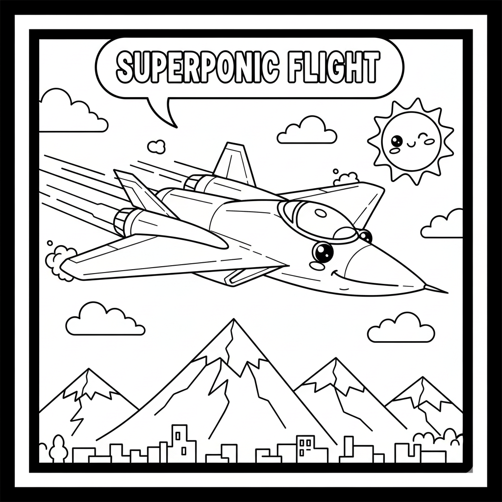 Supersonic Jet Coloring Page