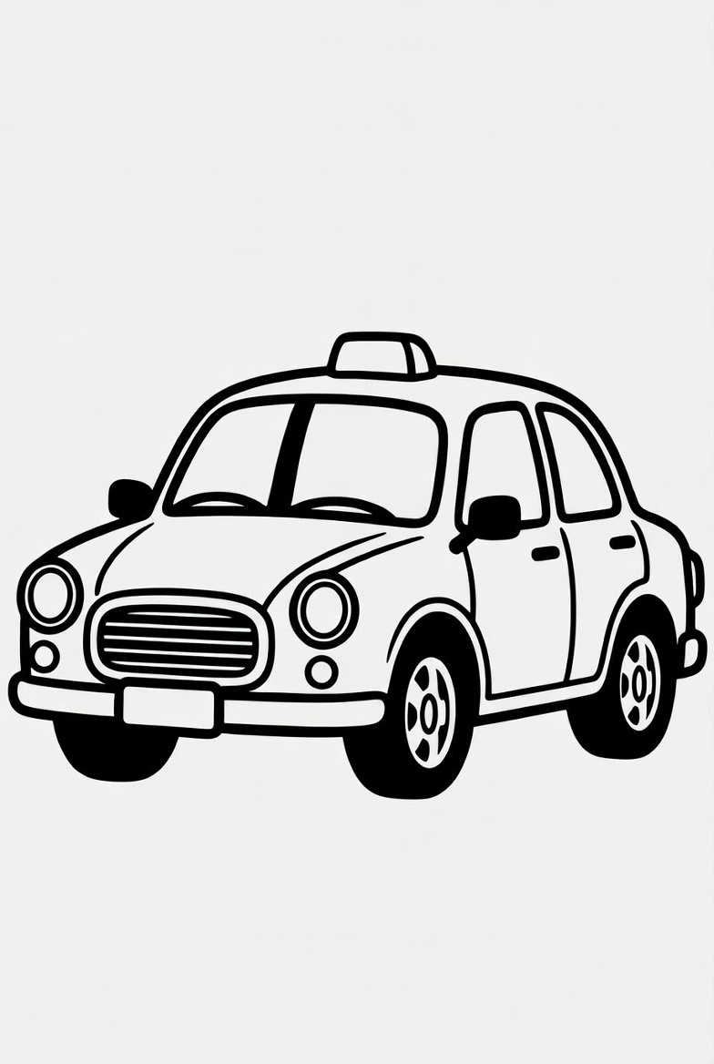 Taxi Coloring Page
