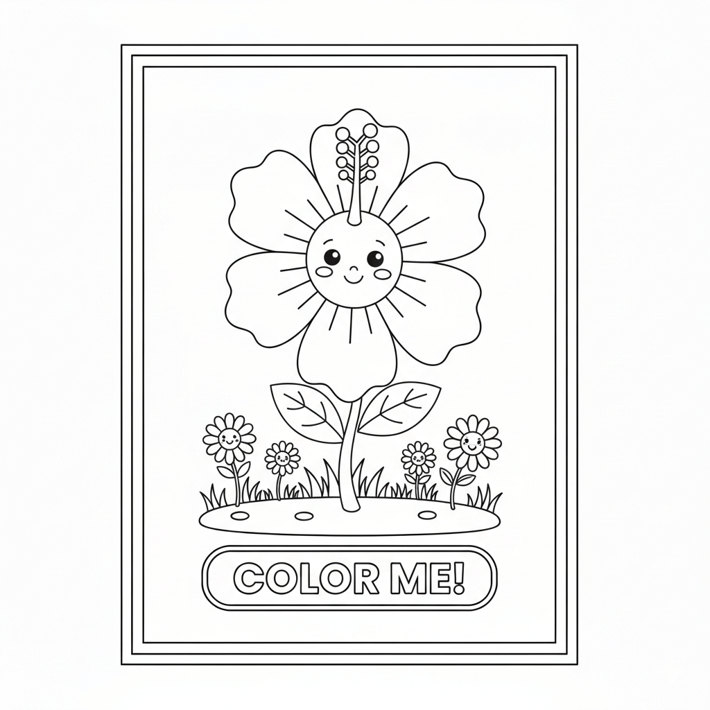 Hibiscus Coloring Page