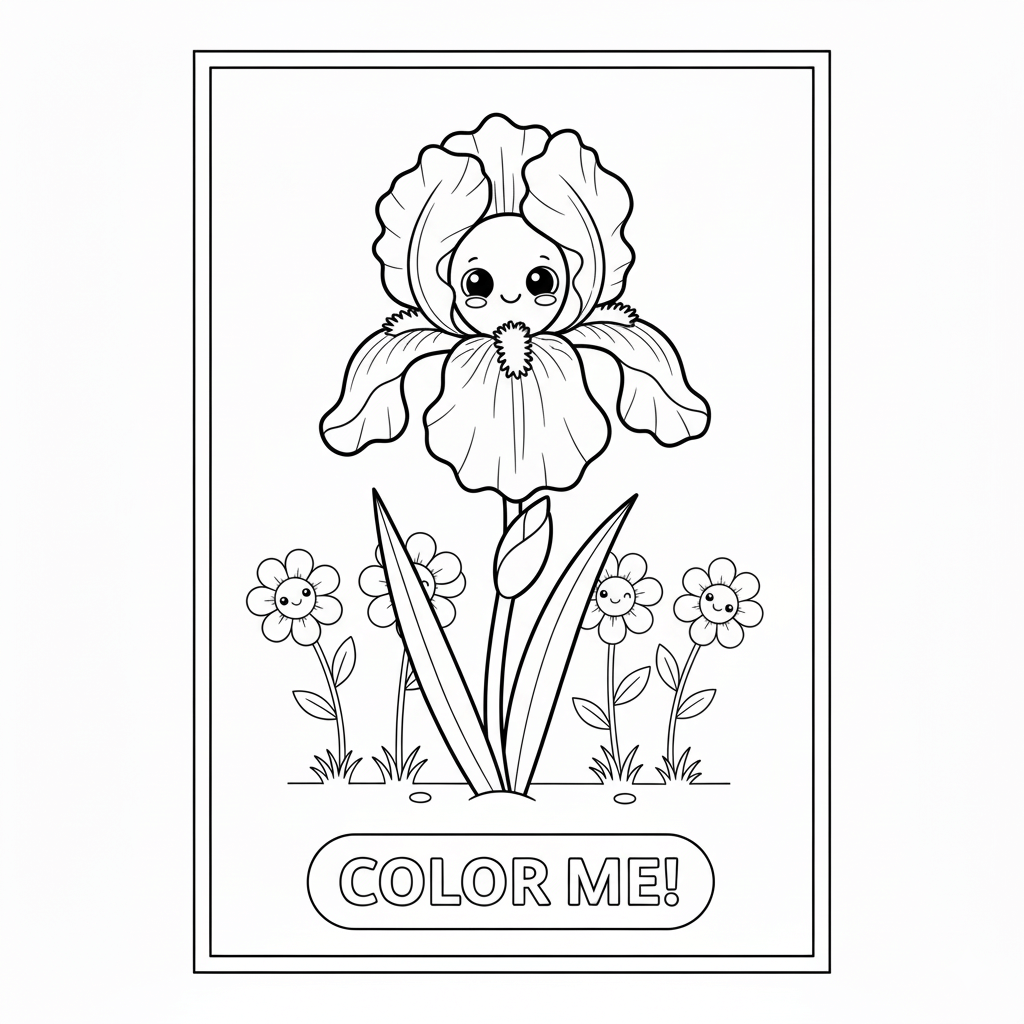 Iris Coloring Page