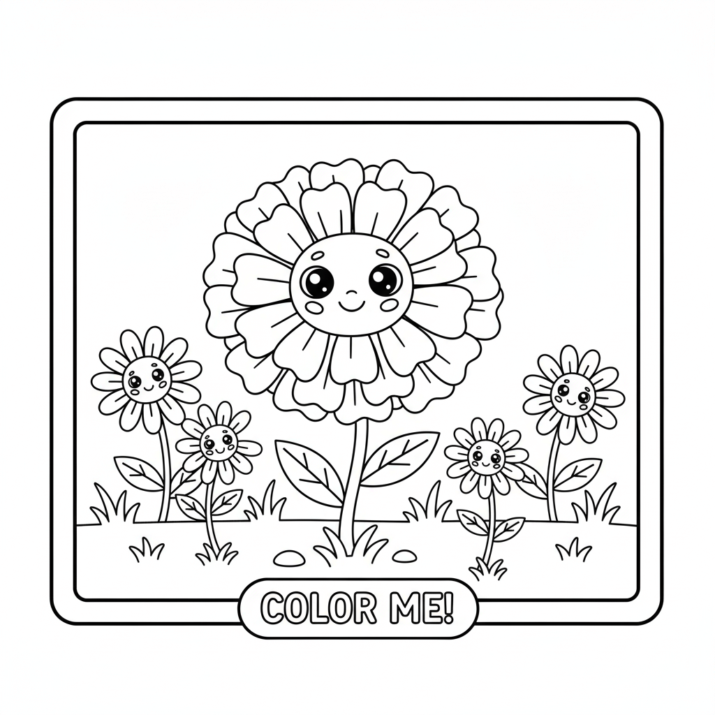 Marigold Coloring Page