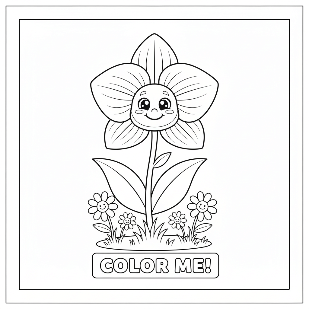 Orchid Coloring Page