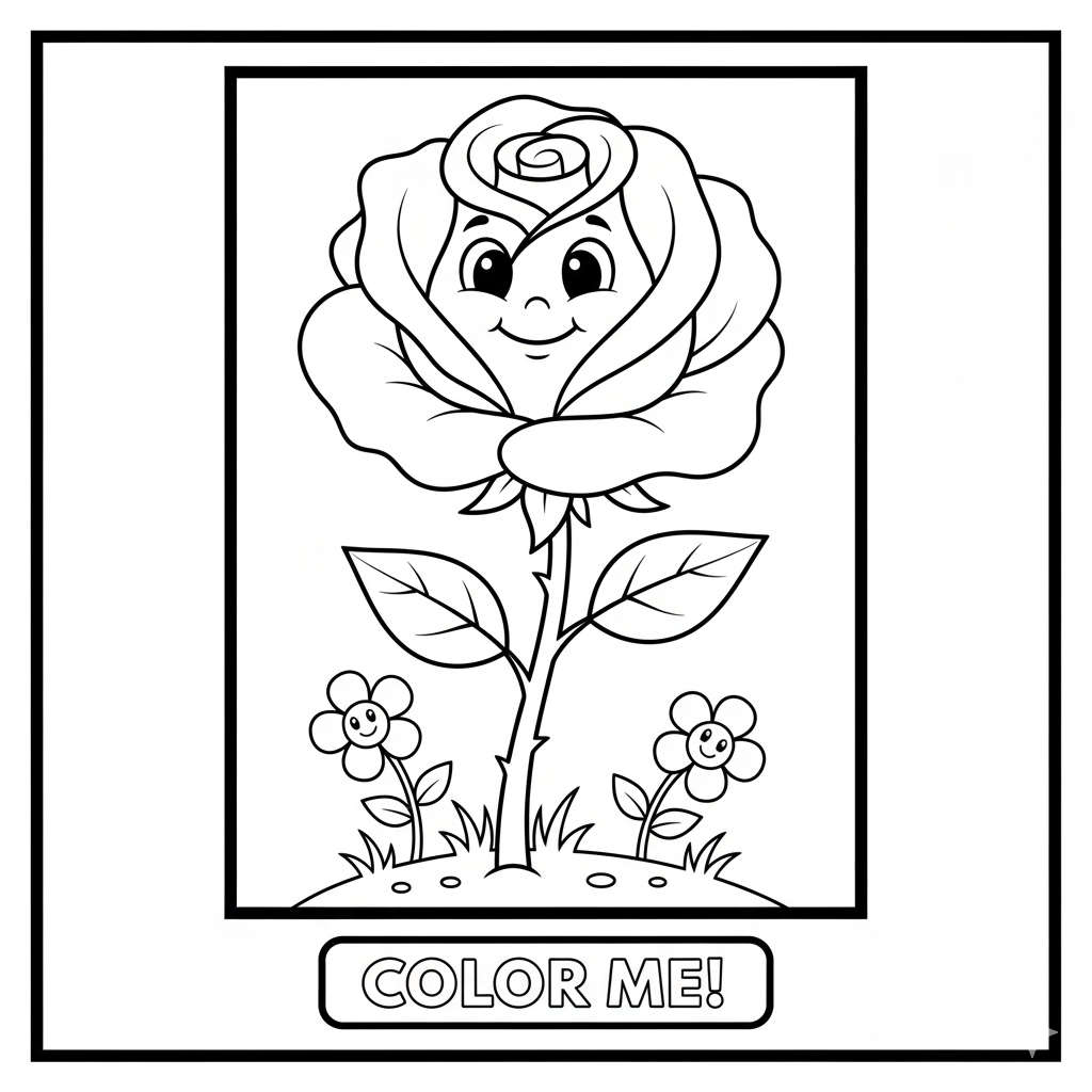 Rose Coloring Page
