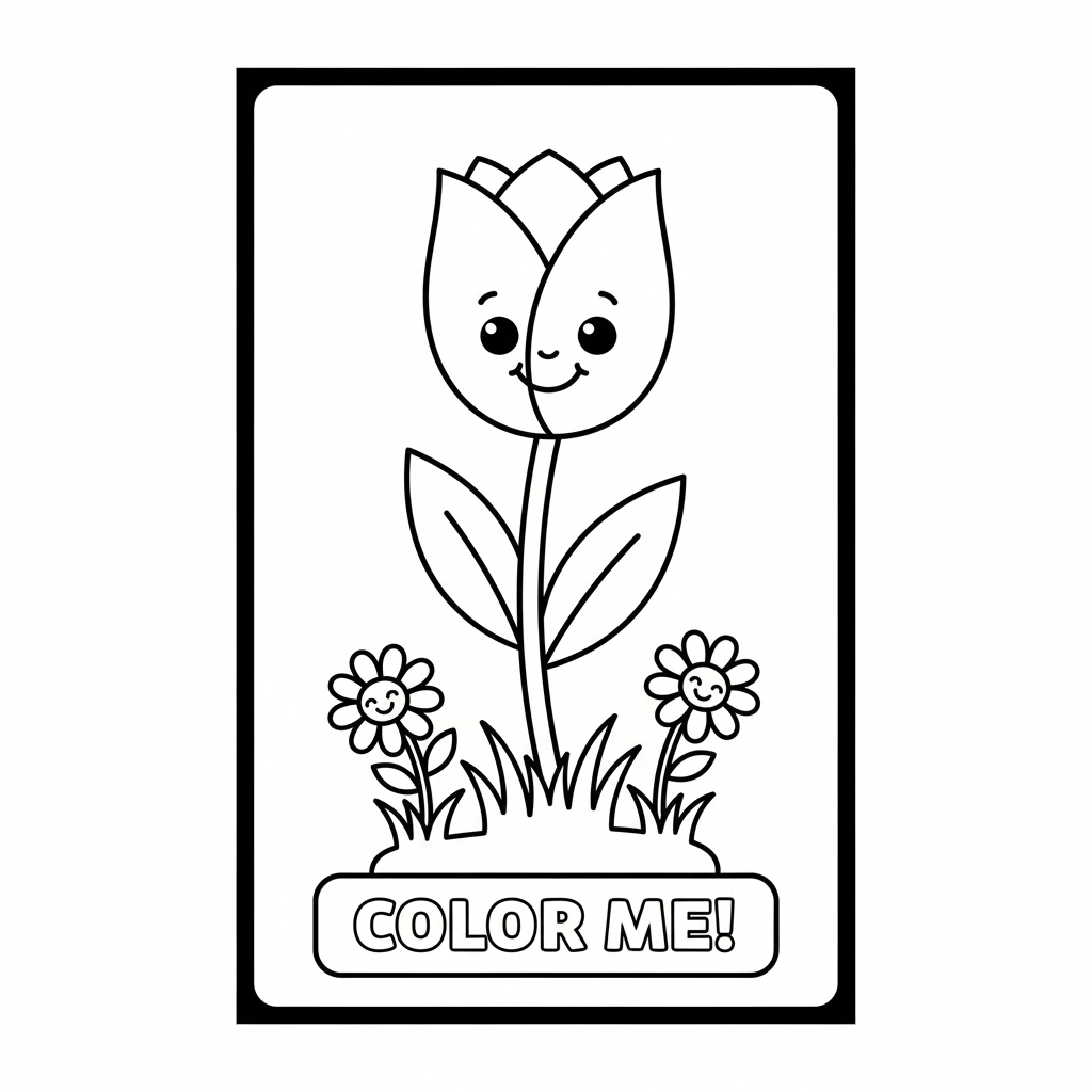 Tulip Coloring Page