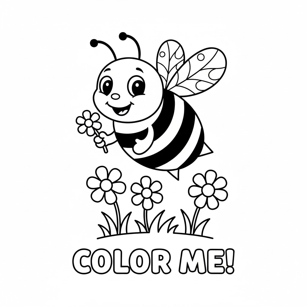 Bee Coloring Page