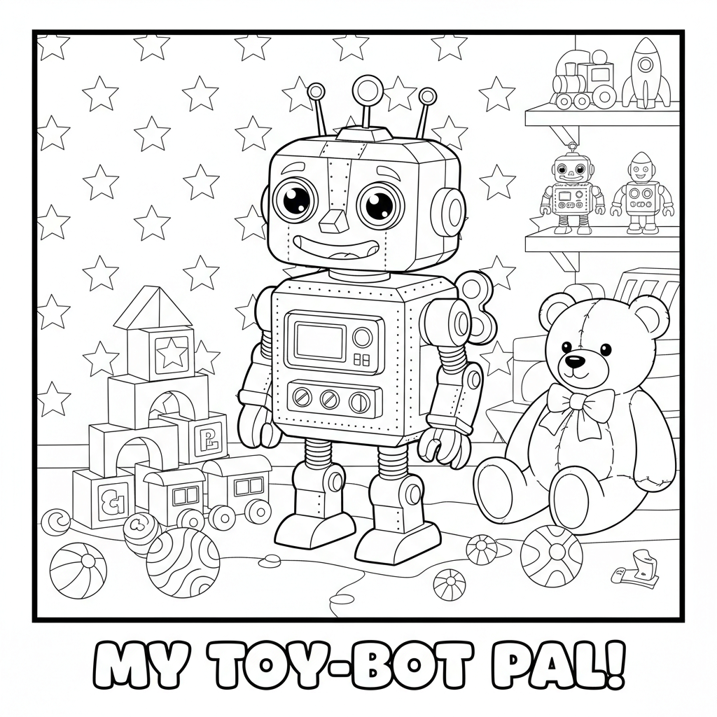 Toy Robot Coloring Page